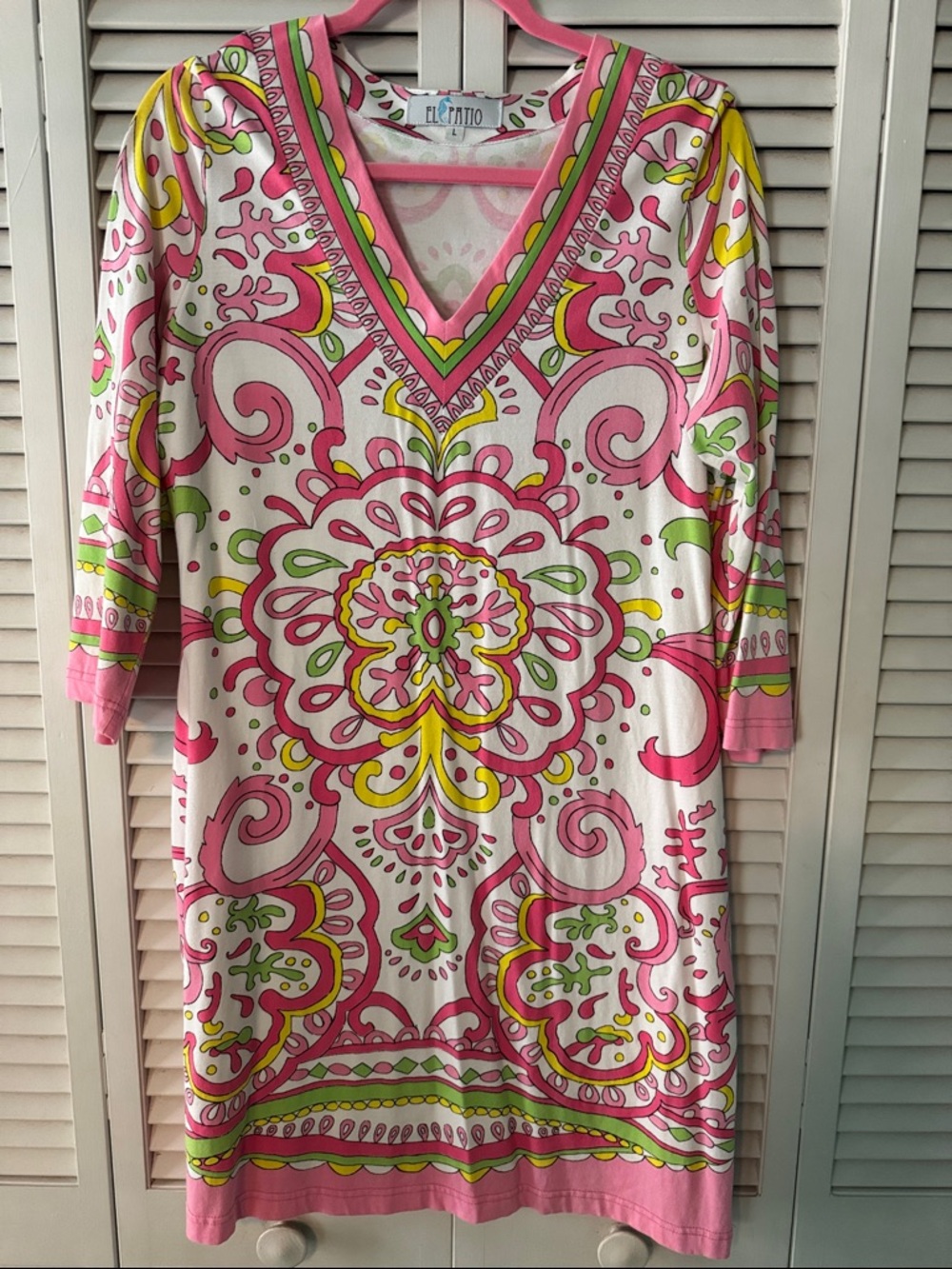 Pink Floral V-Neck Women’s Dress